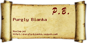 Purgly Bianka névjegykártya