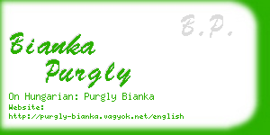 bianka purgly business card